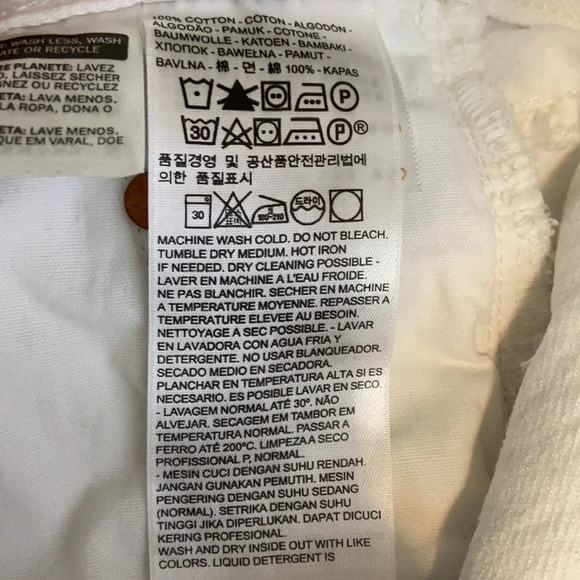 Levi's 501 Altered White Denim Zipper Shorts - 27 - Picture 10 of 10